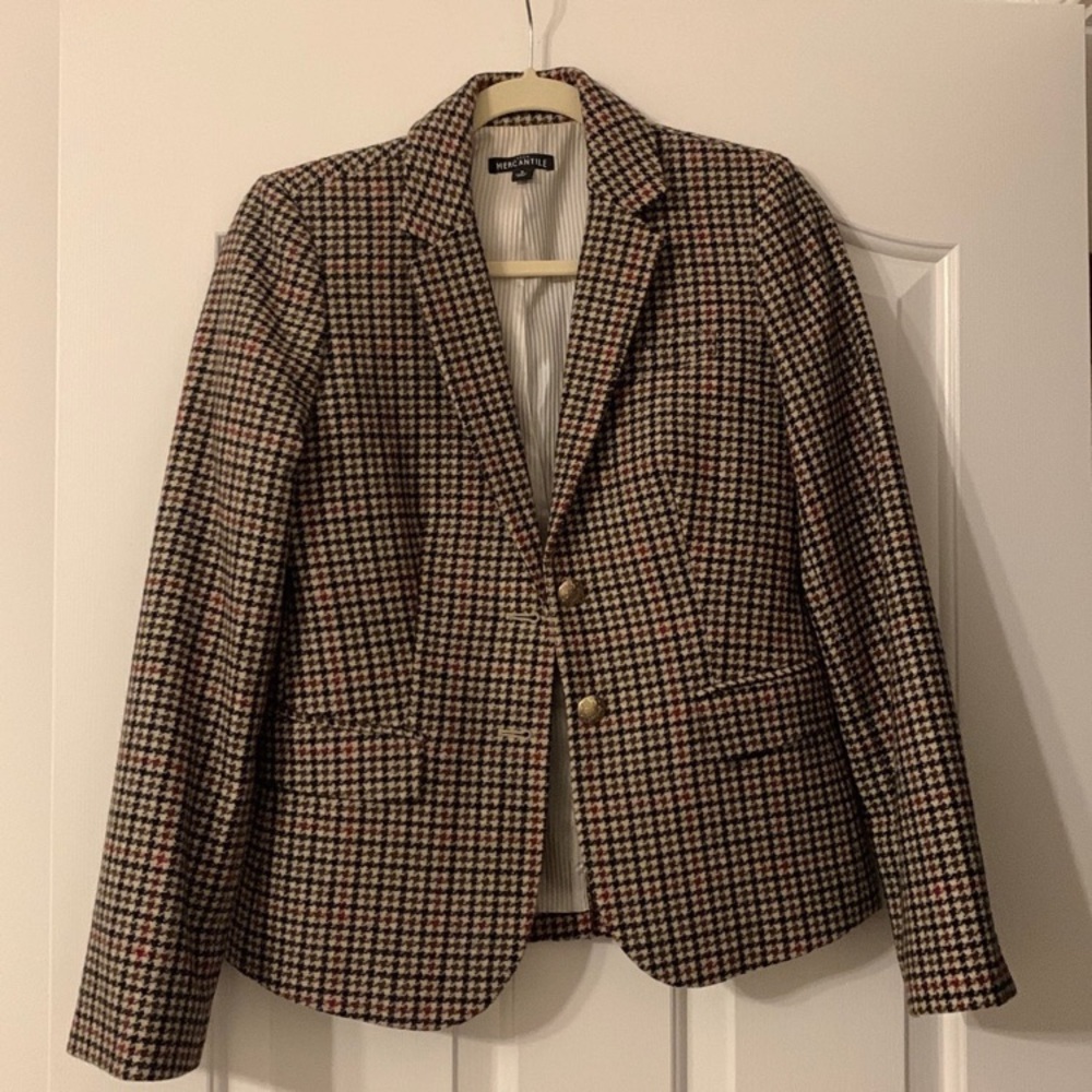 J. Crew Wool Houndstooth Blazer